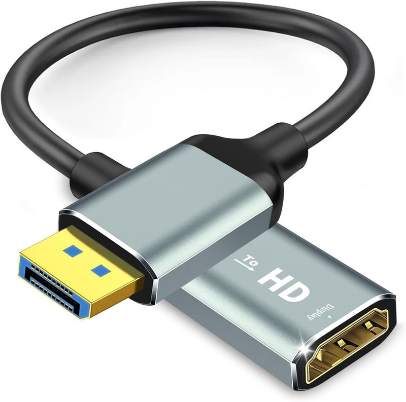MaxRenard Display Port to HDMI Adapter,DP 1.2 to HDMI 4K 60Hz High Resolution,Audio/Video Sync,Compatible with Dell and HP,DisplayPort to HDMI Converter for HDTVs,Monitors,projectors,Computers - Image 1